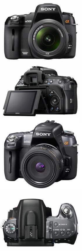 Sony Alpha a500 and a550