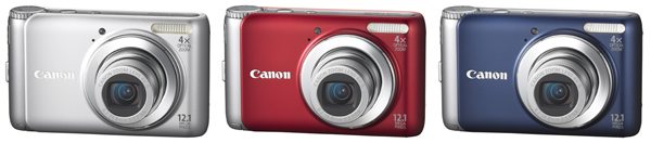 Canon PowerShot A3100 IS available in Silver, Red and Blue