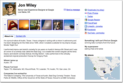 Google Profile Sample Page