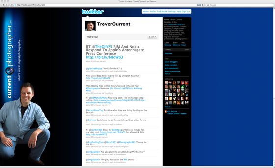 Twitter Page Viewed on a 23" Screen