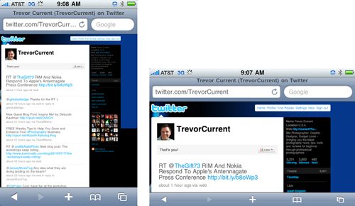 Twitter Page Viewed on an iPhone