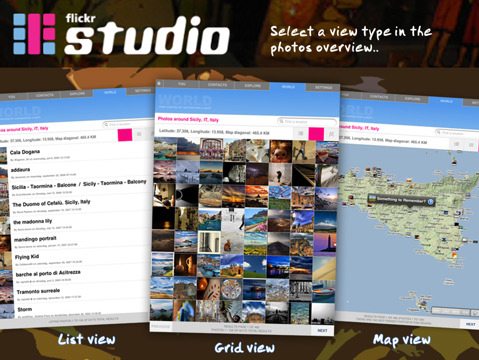FlickrStudio iPad App Screen