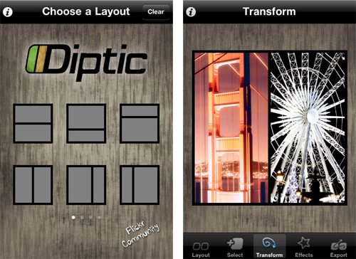 Diptic App Screens